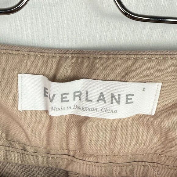 Everlane The Wide Leg High Rise Cotton Pant Blush Beige 2 - Picture 4 of 5